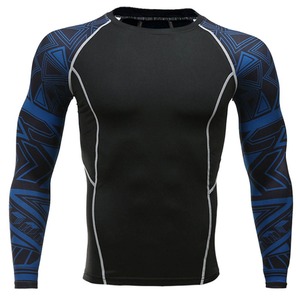 Compression Breathable Spandex/Polyester 220g Unisex Full Sleeve Rash Guard Custom Logo (<b>Heat</b>-Transfer Printing) NTEX OEM - Product Image 1