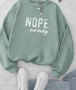 Sudadera Extra Grande de Cuello Redondo para Mujer Hardihood International, con Estampado de Letras Verdes, Manga Larga, Tejido de Algodón, Estilo Vintage de Primavera - Product Image 5