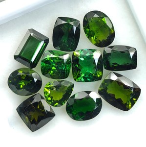 Turmalina Verde, Gema Suelta de 20 Quilates, Corte Ovalado Natural, Pleocroica, Lote de 11 Piezas, Suministro al por Mayor para Fabricación de Joyería - Product Image 3