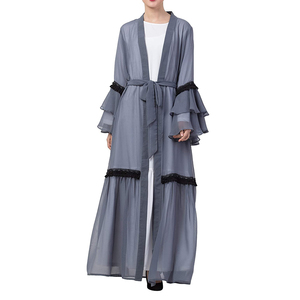 Venta al por mayor, últimas tendencias 2024: Abaya musulmana de diseño, a la moda, holgada, con logo personalizado, alta calidad, tallas grandes, primavera. - Product Image 3