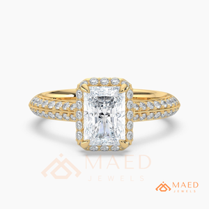 แหวนหมั้นเพชรโมอิสซาไนต์ทรงเรเดียนท์คัท ทองคำ 14K ประดับด้วยวงแหวนซ่อนแบบหรูหรา ของขวัญสุดฮิตจากสหรัฐอเมริกา - Product Image 5