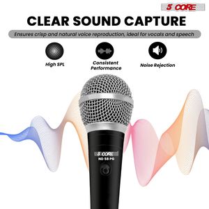 Microfono Dinamico Professionale XLR con Cavo per Karaoke, Palco e Studio - Product Image 3