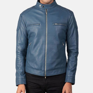 Servicio OEM, Chaqueta de Cuero para Hombre, Piel de Vaca, Cuello Alto, Tela Premium, Chaqueta Casual de Invierno, Transpirable y Ecológica para Venta en Línea - Product Image 3