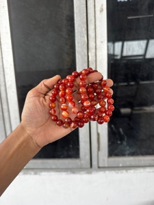 Natural Carnelian 10mm Real Touch Beaded <b>Bracelet</b> Crystal <b>Healing</b> Gemstone Reiki Chakra Meditation Jewelry Gift From Gujarat - Product Image 2