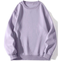 Sweat-shirt à col rond surdimensionné pour homme, noir uni, décontracté, tricoté, polyester/coton écologique, vêtement de printemps, coupe classique