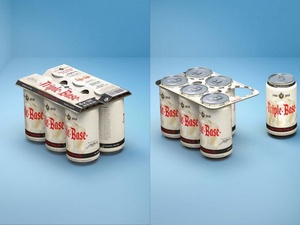 Sustainable Recycled Pulp 6 Can Holder Lightweight Beer Carrier Rings Wholesale Packaging Unbleached Beverage Holder Cans Use - Product Image 3