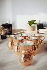 Gobelet en cuivre martelé, nouveau style moderne, vaisselle pour la maison et les restaurants - Product Image 2