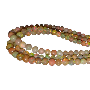 Natural Ethiopian Yellow Welo <b>Opal</b> Round Beads Smooth 3.5-6mm <b>Necklace</b> Strand Wholesale Gemstone Beads Supplier for Jewelry - Product Image 1