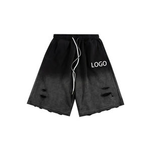 Shorts con lavado ácido a la moda, con material suave, efecto desgastado clásico y corte holgado, que brindan un look urbano fresco y sin esfuerzo. - Product Image 3