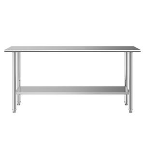 Mesa de Trabajo Comercial de Acero Inoxidable de 24x72 Pulgadas, Estación de Preparación de Alimentos con Estante Inferior Ajustable - Product Image 1