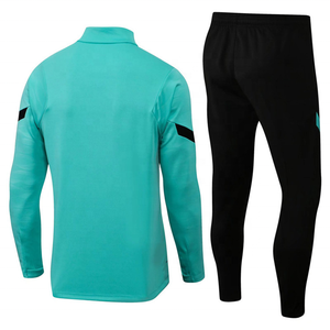 Ensemble de survêtement noir pour homme à séchage rapide, avec demi-zip, manches longues, tenue de sport fitness, pantalon long, design uni, style automne - Product Image 3