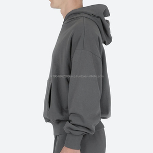 Fabricant de sweats à capuche épais de haute qualité en vrac blanc premium uni boxy y2k sweats à capuche 100% coton recadrée poids lourd sweat à capuche pour hommes - Product Image 4