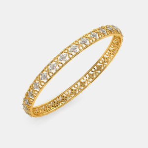 Brazalete de Oro con Diamantes y Corazón Floral - Product Image 1