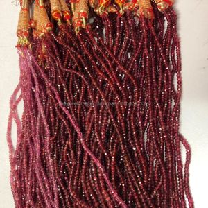 Hilo de cuentas de piedras preciosas Rondelle facetadas de espinela roja Natural de 2mm y 4mm al mejor precio al por mayor de la tienda del proveedor en línea directo ahora - Product Image 1