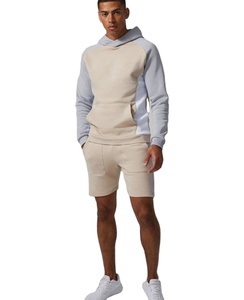 Survêtements de jogging d'entraînement pour hommes Logo personnalisé bloc de couleur coupe ample hommes respirant coton Shorts survêtement - Product Image 1