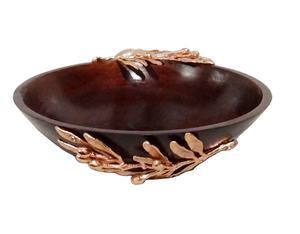 Cuenco de madera con adornos - Product Image 1