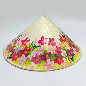 Designer painted hat for sale excellent quality non la Vietnam natural leaf hats crafted by hand - Product Image 4