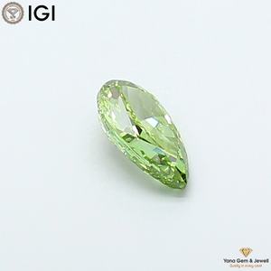 Solitaire parfait 3,00 CARAT Forme poire Diamant de laboratoire cultivé CVD avec certificat IGI Couleur vert vif fantaisie Clarté VS2 - Product Image 3