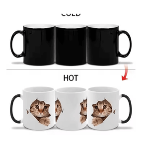 Mug en céramique personnalisé 11oz, impression UV sensible à la chaleur, impression par sublimation, tasse à café magique pour cadeau d'entreprise, faible MOQ - Product Image 4
