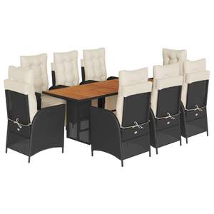 Juego de Comedor de Jardín de 9 Piezas en Ratán Sintético Negro - Product Image 2