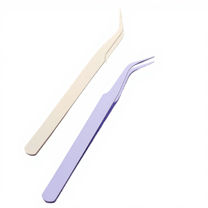 Pince à épiler de précision de haute qualité en acier inoxydable à pointe lisse pour l'application des cils - Product Image 5