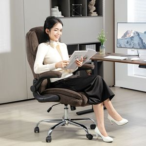 Sedia Direzionale da Ufficio in Tessuto Diamantato Marrone Scuro con Braccioli Ribaltabili - Certificata BIFMA e Realizzata in Nylon - Product Image 2