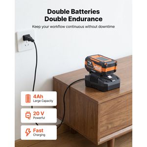 Trapano a percussione rotativo a batteria 20V con 2 batterie, caricabatterie e attacco SDS Max 1 9/16 per impieghi gravosi, senza fili, incluso punta SDS Plus - Product Image 5
