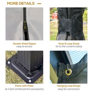 10 'x 10' โครงอลูมิเนียมแข็งสีเทาศาลาหลังคาโพลีคาร์บอเนตหลังคาคู่หลังคาบ้านกลางแจ้งสวนศาลาถาวร - Product Image 5