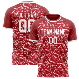 Camisetas de Fútbol Personalizadas 2026 con Nombre y Número del Equipo, Camiseta Deportiva Roja con Cuello Redondo, Personalizable, de Secado Rápido, Uniforme de Equipo - Product Image 3