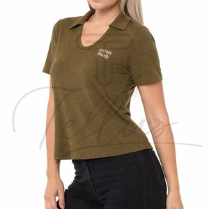 Camisetas Polo de Mujer Nuevas y Modernas de Alta Calidad, Color Beige, Algodón, la Mejor Tela, Camisetas Polo para Mujer - Product Image 4