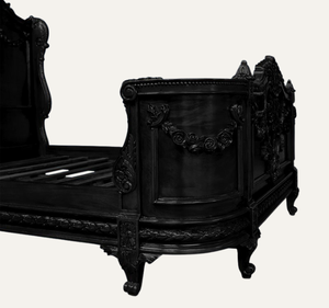 Cama King Size Clásica de Lujo Tapizada, Madera de Caoba Sólida, Estilo Europeo, Muebles de Dormitorio Ensamblados - Product Image 4