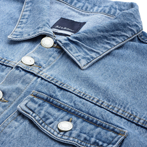 <b>Men's</b> <b>Light</b> Blue Denim <b>Jacket</b> Casual Button Up Turn-down Collar Washed Cotton Regular Fit Autumn Outwear - Product Image 6
