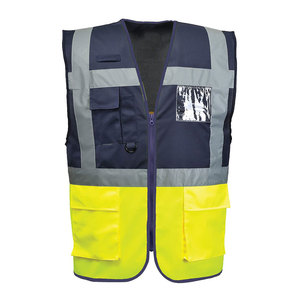 Security Construction <b>Work</b> Wear Reflective Tape Vest Jackets High Visibility <b>Waterproof</b> Safety Multi Pocket Worker Vest - Product Image 2