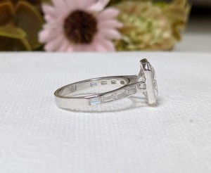 Bague de fiançailles et de mariage en or blanc 14 carats avec diamant de laboratoire taille radiant de 2,50 carats, sertie clos, certifiée IGI, luxe, pour anniversaire - Product Image 2