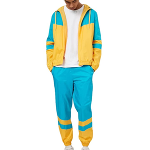 MEYBA SPORTS Nouveaux ensembles coupe-vent tendance à capuche grande taille avec fermeture éclair manches longues pantalon confortable deux pièces coupe-vent 100% - Product Image 3