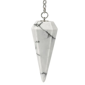 Pendentif en howlite conique poli, sculpté, magnifique outil de radiesthésie, guérison énergétique, vente en gros, produit phare - Product Image 1