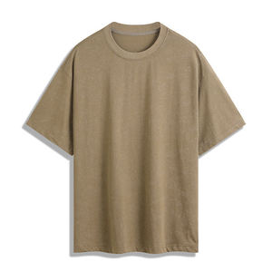T-shirt pour homme style rétro délavé à l'acide, coton doux, col rond, manches courtes, streetwear décontracté, haut d'été - Product Image 1