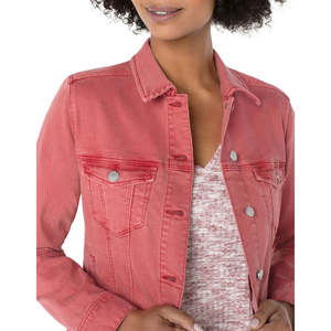 Veste en jean pour femme, nouveau style boutonné, épaisse, à manches longues, design et logo personnalisés, fabrication OEM - Product Image 4