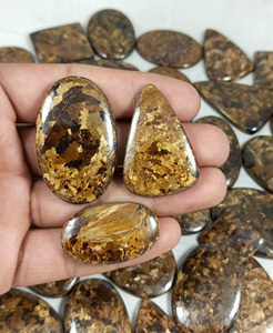 Cabochon en bronzite naturelle, pierre précieuse brune polie, pierres lâches de formes variées, lot en gros pour la fabrication de bijoux - Product Image 2