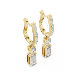 Pendientes de Aro con Diamante Cultivado en Laboratorio, Corte Baguette, Oro Sólido de 14K/18K, 1.00CT DEF VVS, Joyería Fina para Bodas, Venta al Por Mayor OEM - Product Image 3