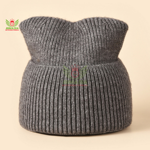 <b>Winter</b> Wholesale Wooly Beanie Hats For Adults Cartoon Pattern Beach Use Custom Logo Embroidery Acrylic/wool Knit - Product Image 2