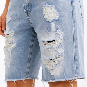 Shorts de Mezclilla Desgastados para Hombre, Cómodos para Uso Diario, Moda Urbana, Calidad Artesanal, Estilo Casual, Corte Relajado - Product Image 5