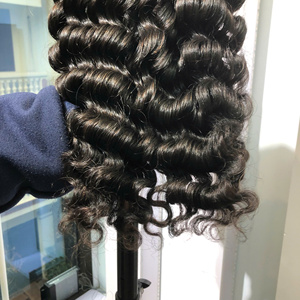 Vente en gros 100% perruque de cheveux Remy vietnamiens Super qualité vague profonde couleur noire naturelle tissage de cheveux humains de haute qualité - Product Image 2