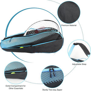 Sac de sport grande capacité avec compartiment rembourré pour raquettes et compartiment séparé pour accessoires, idéal pour l'équipement de tennis professionnel - Product Image 4