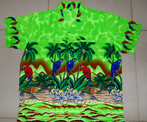 Proveedor Mayorista Indio Vende Camisa Hawaiana de Manga Corta para Hombre, Informal, para Fiesta en la Playa, con Estampado de Palmeras, Popelina 100% Poliéster - Product Image 2