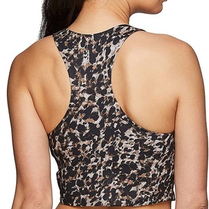 Soutien-gorge de sport à maintien élevé, en Spandex/Nylon, motif écossais, antibactérien, avec coussinets amovibles, logo frontal, fabriqué au Pakistan - Product Image 5