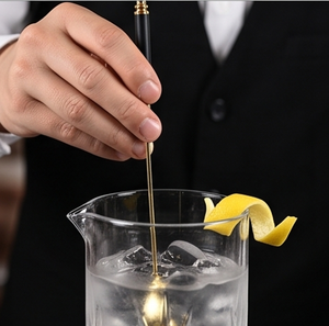Premium Classic Gold <b>Bar</b> Spoon With Black Handle For Cocktail Stirring <b>Bar</b> <b>Tools</b> For Cocktail Mixing - Product Image 4