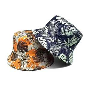 Unisex Bucket Hat Tropical <b>Leaf</b> Print Polyester Canvas Summer Beach Casual Adult 56-58CM - Product Image 3
