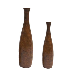 Handcrafted Wood Flower Vase Modern Rustic <b>Tall</b> Floor <b>Standing</b> Planter Pot Set for Home Living Room Hotel Table Decor Flower Pot - Product Image 1