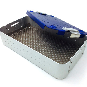 Caja de Almacenamiento de Instrumentos Quirúrgicos de Aleación de Aluminio con Certificación CE, Bandeja de Esterilización Manual 280x165x62mm, Set Ortopédico - Product Image 2